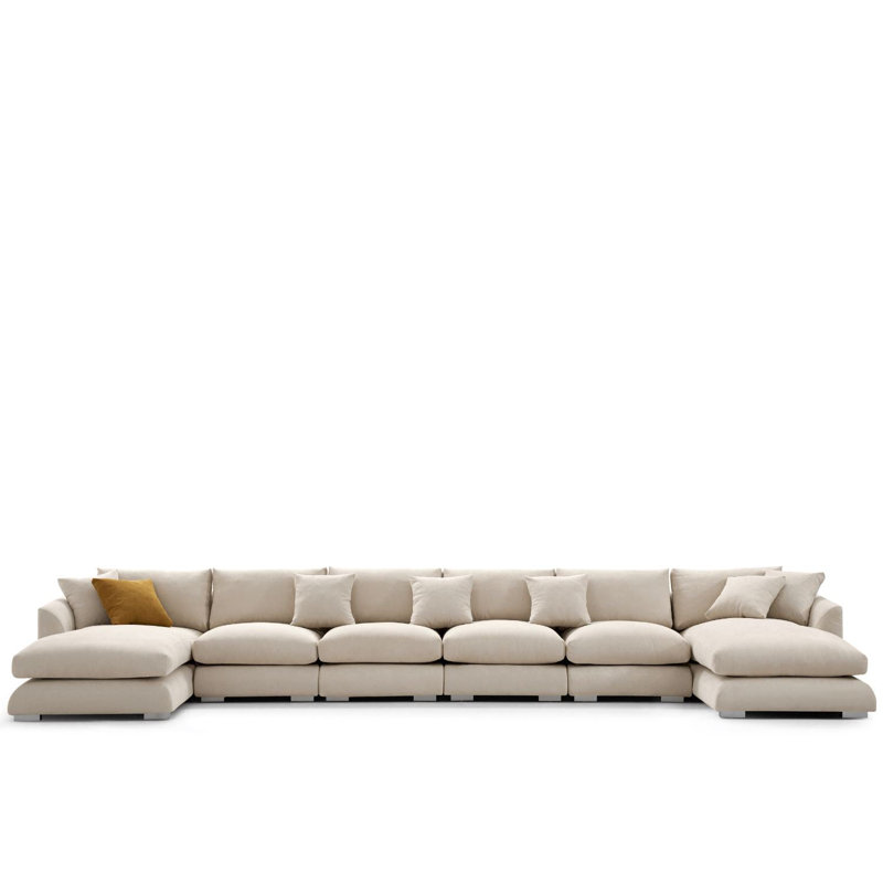 Valyou Furniture Contemporary Feathers U Shape Sectional Sofa with